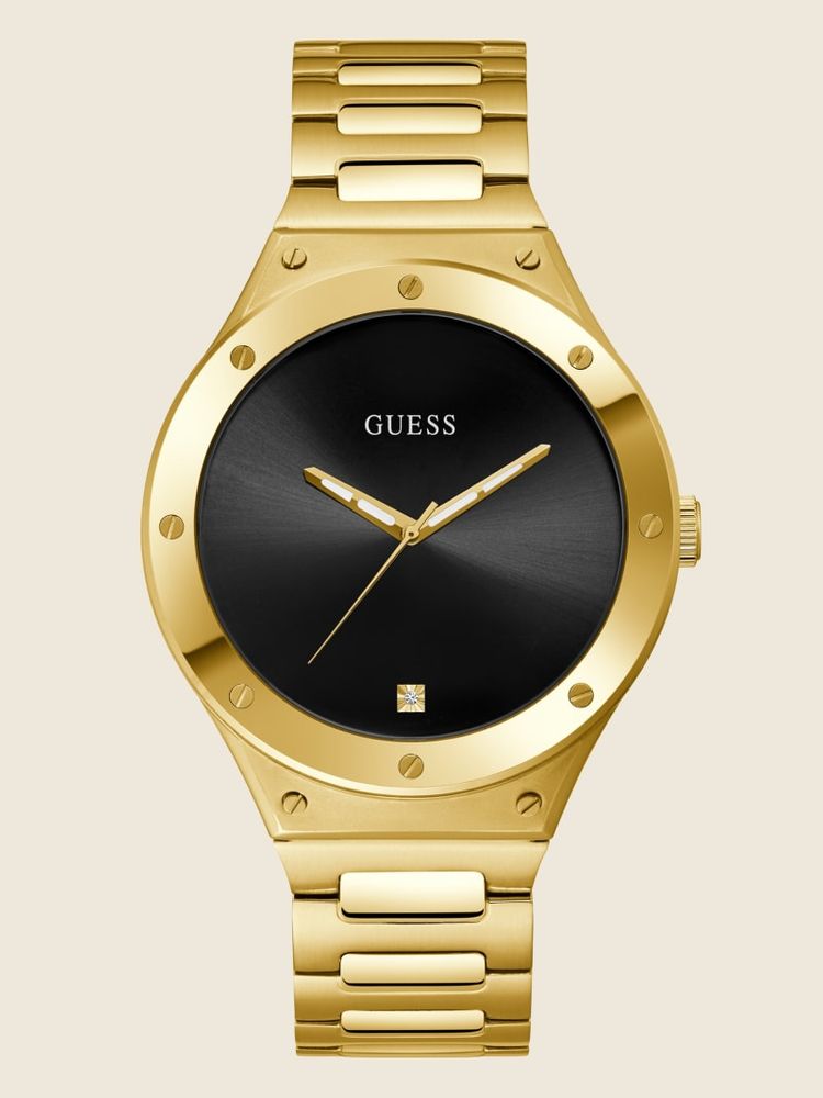 Gold-Tone and Black Analog Watch