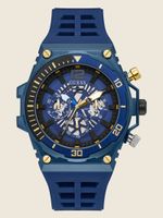 Blue Exposed Dial Multifunction Watch