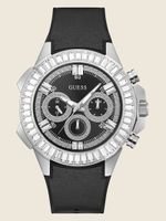 Silver-Tone and Black Multifunction Watch