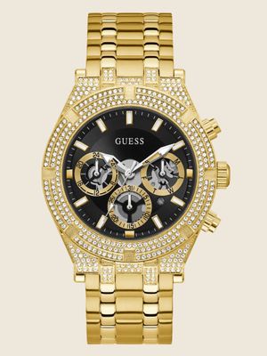 Gold-Tone Exposed Dial Multifunction Watch