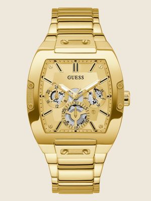 Gold-Tone Exposed Dial Multifunction Watch