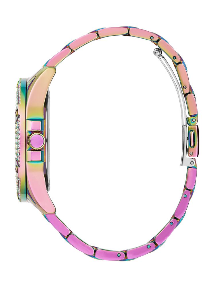 Iridescent Rhinestone Cut-Through Watch