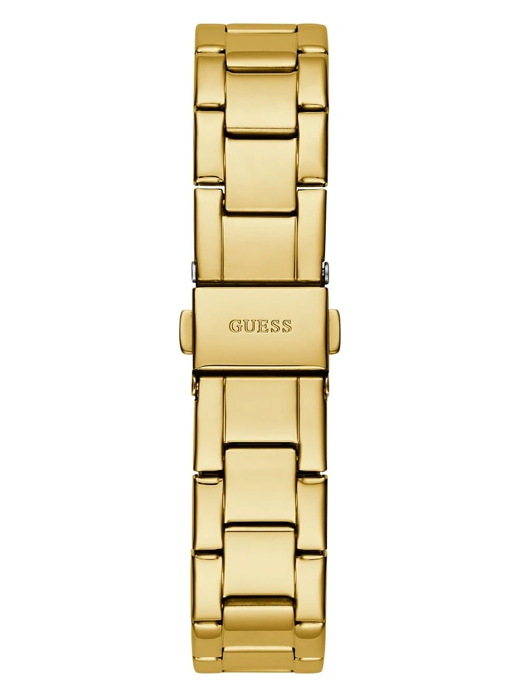 Gold-Tone and Green Multifunction Watch