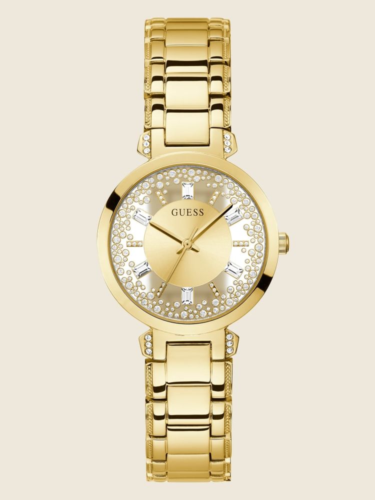 Gold-Tone Transparent Analog Watch