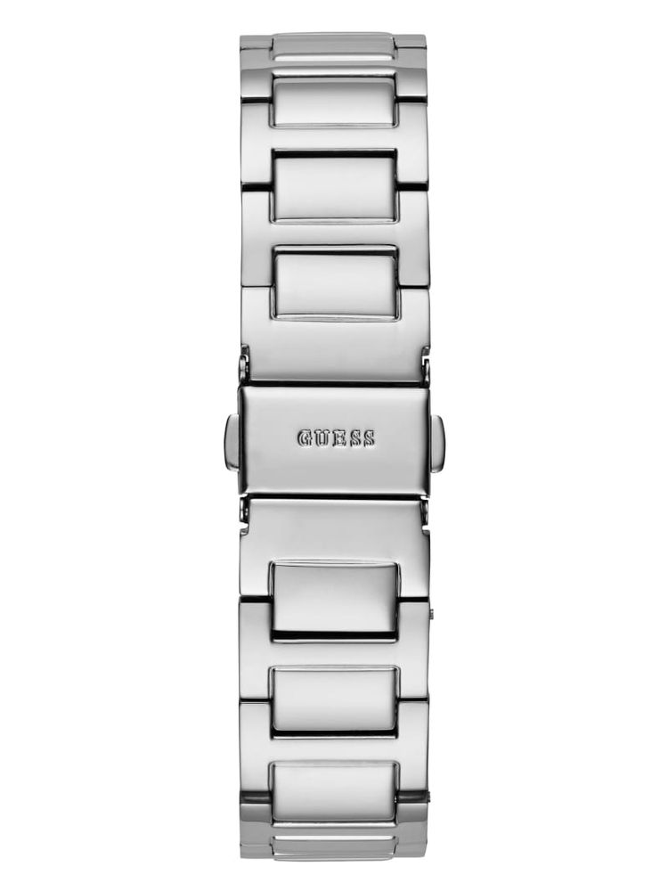 Silver-Tone Square Multifunction Watch