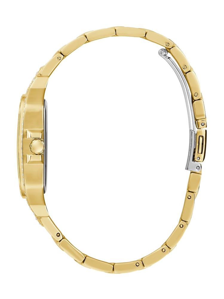 Gold-Tone Square Multifunction Watch