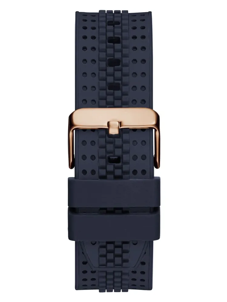 Navy Perforated Silicone Multifunction Watch