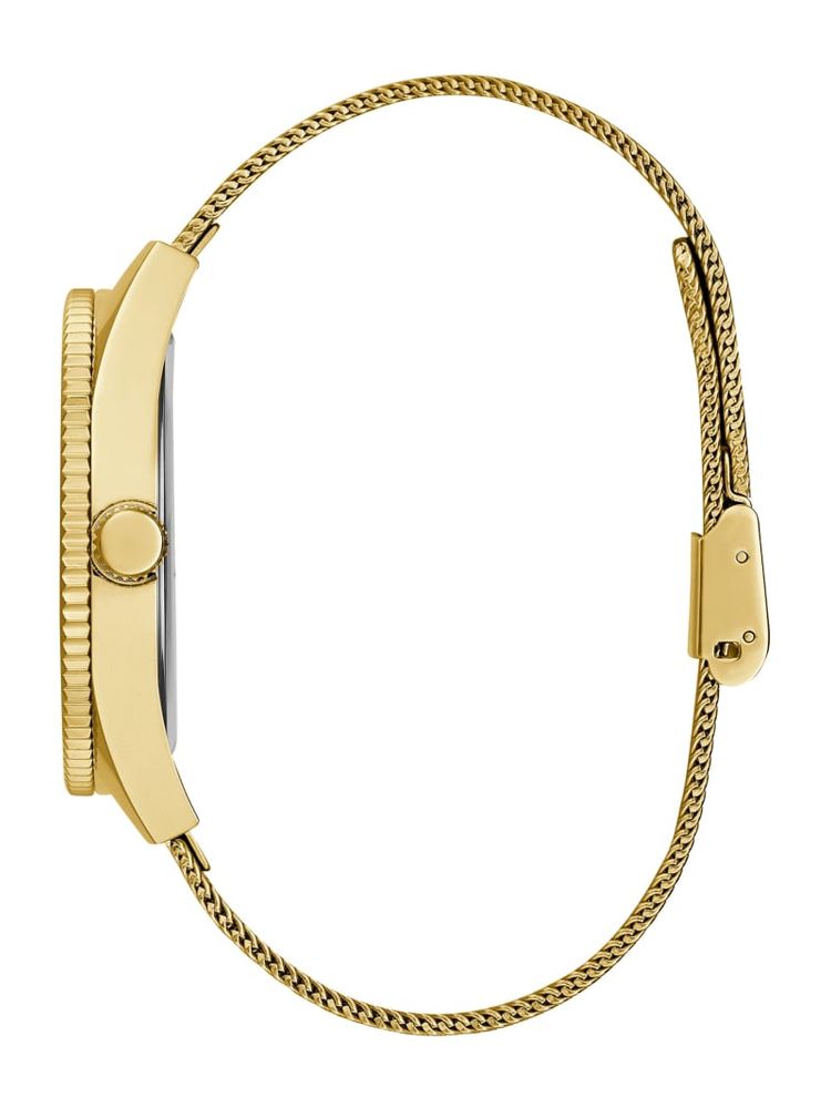 Gold-Tone Mesh Analog Watch