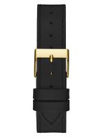 Gold-Tone Triangle and Black Leather Analog Watch