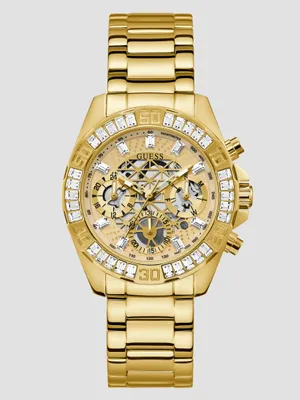 Crystal Gold-Tone Multifunction Watch