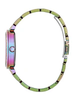 Iridescent Floral Cut-Through Analog Watch