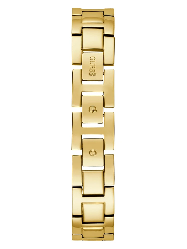 Gold-Tone Diamond and Pearl Analog Watch