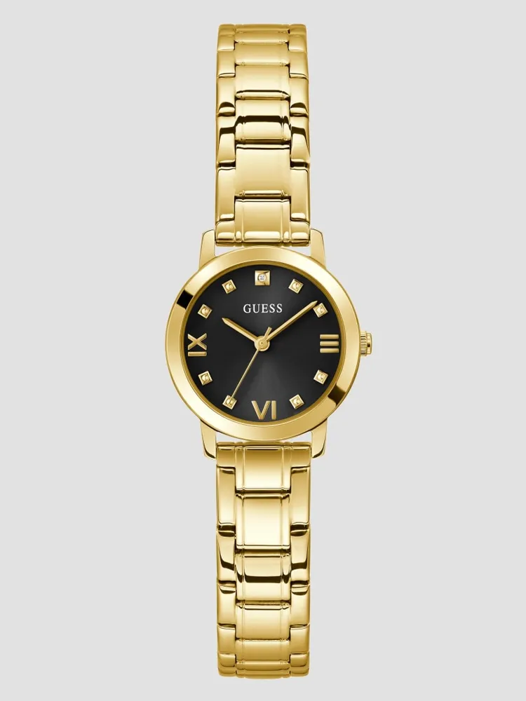 Gold-Tone and Black Analog Watch