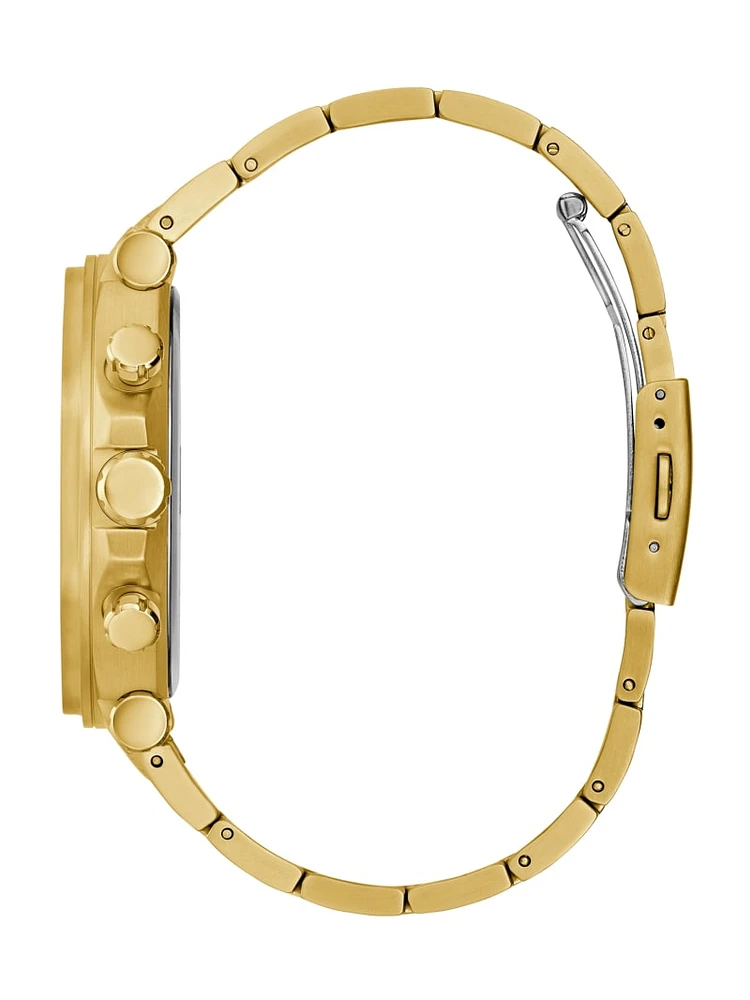 Gold-Tone Cut-Through Multifunction Watch