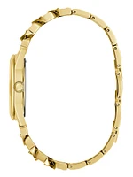 Gold-Tone Crystal Curb Chain Analog Watch