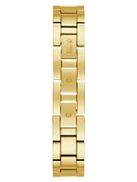 Gold-Tone Crystal Curb Chain Analog Watch