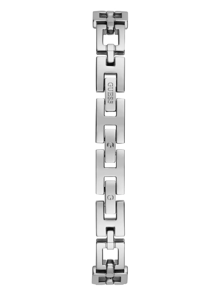 Silver-Tone Square G Analog Watch