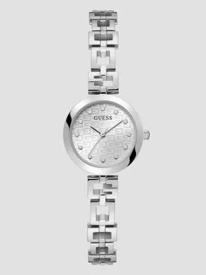 Silver-Tone Square G Analog Watch