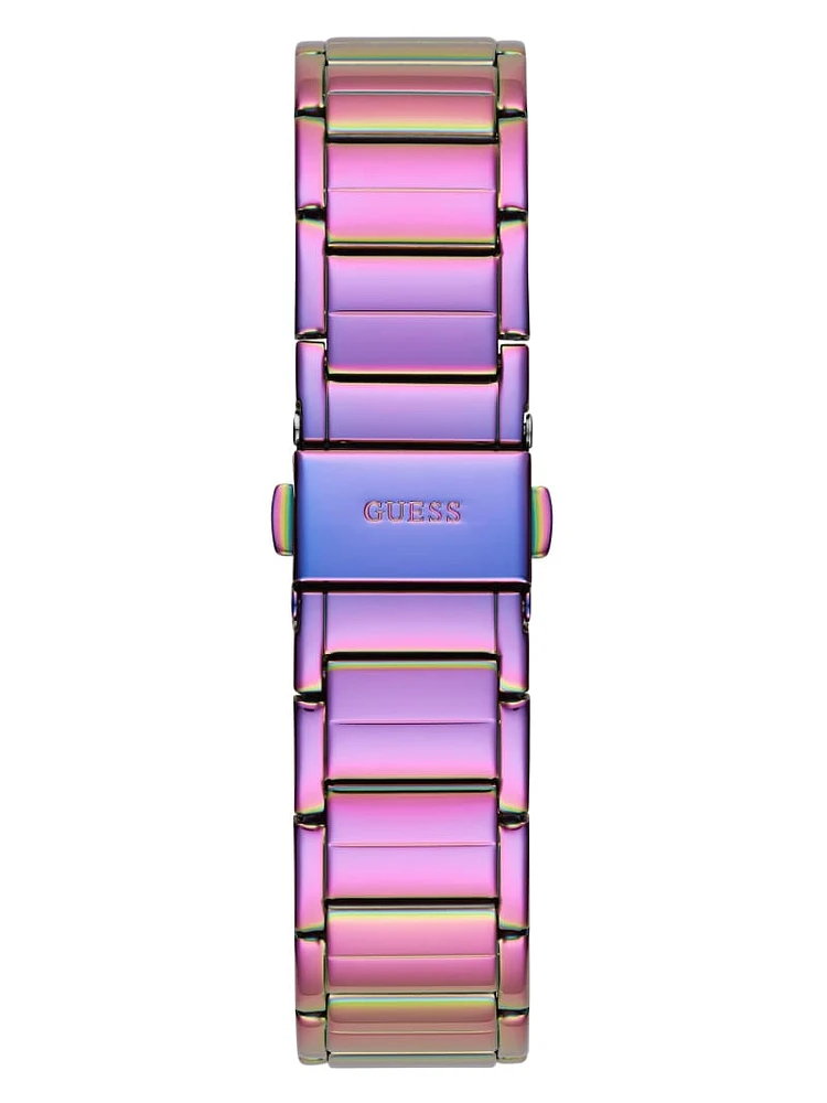 Iridescent Crystal Cut-Through Multifunction Watch