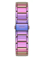Iridescent Crystal Cut-Through Multifunction Watch