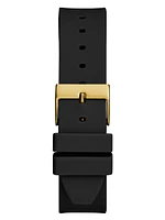 Gold-Tone and Black Silicone Analog Watch