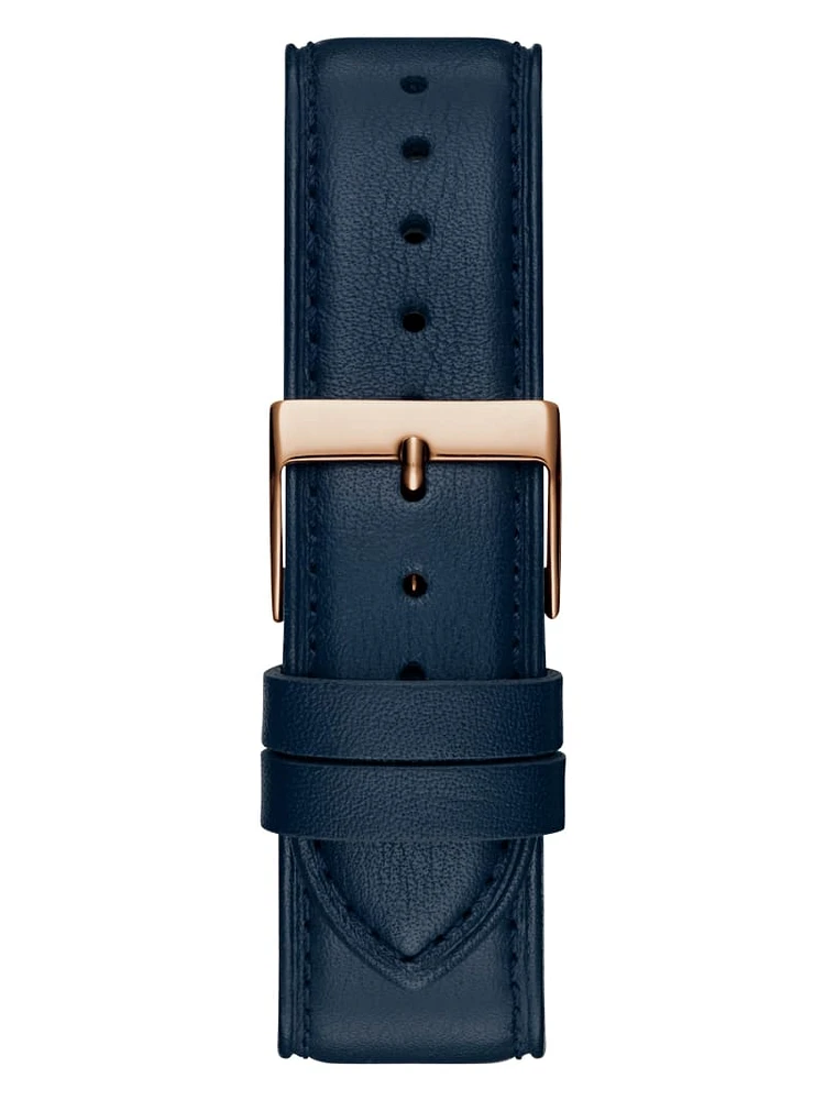 Two-Tone Leather Analog Watch