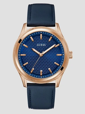 Two-Tone Leather Analog Watch