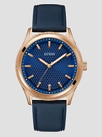 Two-Tone Leather Analog Watch