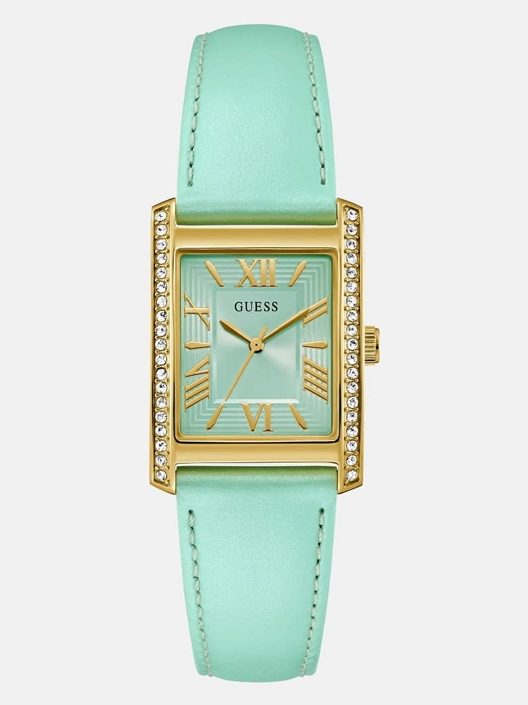 Blue Leather Analog Watch