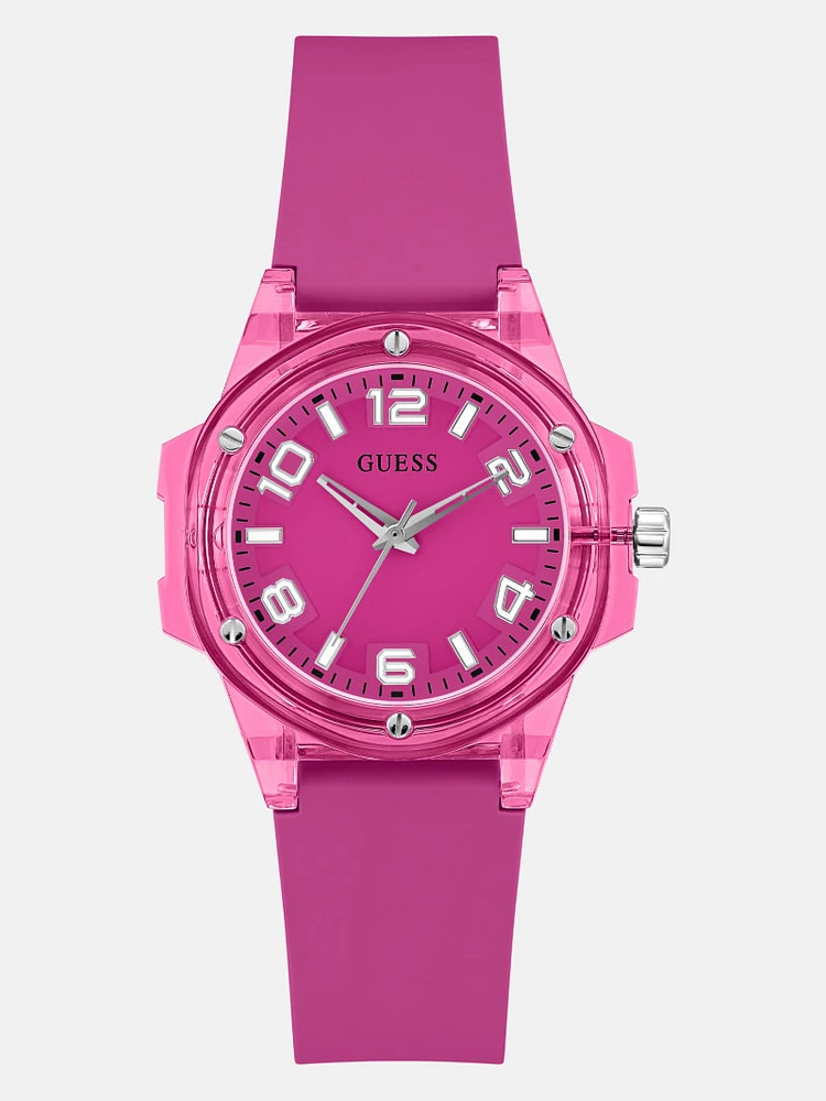 Pink Analog Silicon Watch