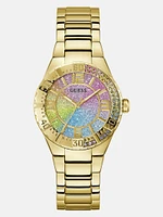 Gold-Tone and Rainbow Analog Watch