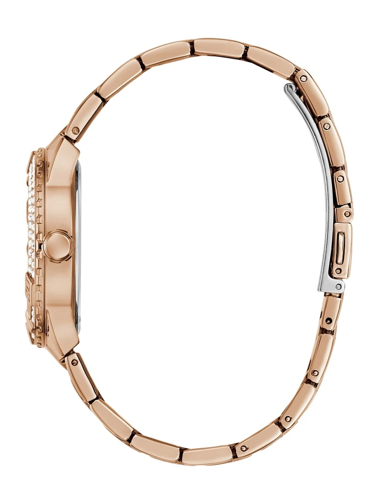 Rose Gold-Tone and Pink Analog Watch