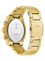 Gold-Tone Rhinestone Multifunction Watch