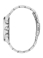 Silver-Tone and Blue Multifunction Watch