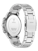 Silver-Tone and Blue Multifunction Watch