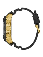 Black Chronograph Silicon Watch