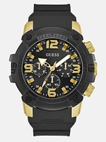 Black Chronograph Silicon Watch