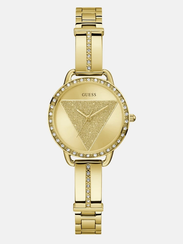 Gold-Tone Triangle Analog Watch