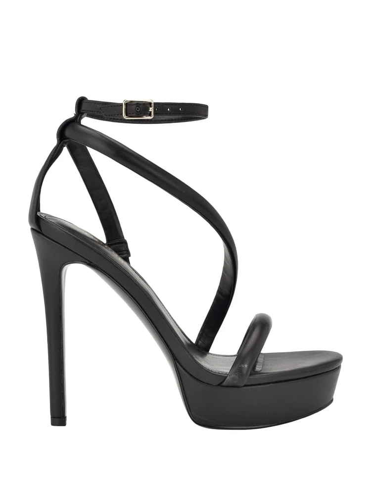 Guilhermina Strappy Mesh Suede Heel