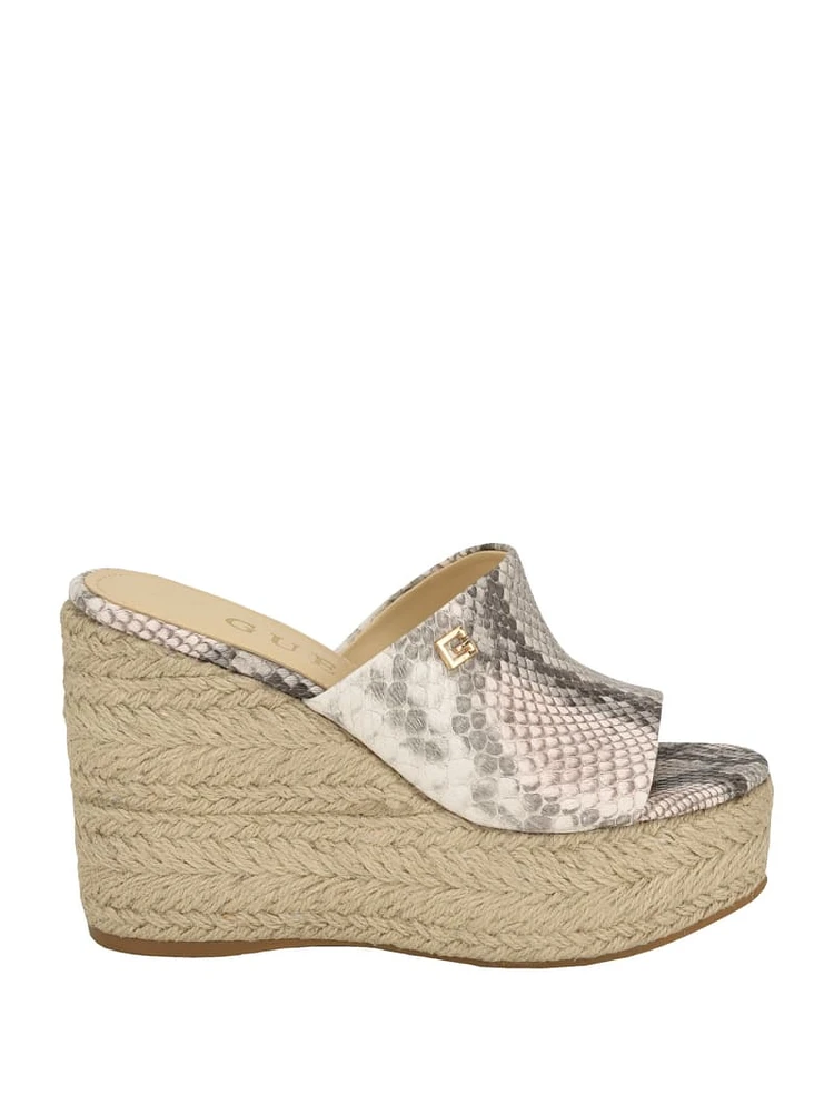 Evba Embossed Espadrille Sandals