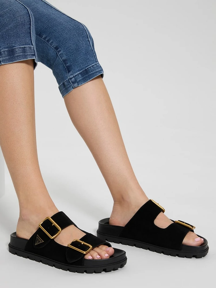Fasten Suede Sandals