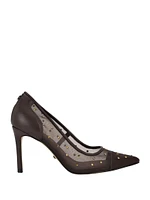 Rhinestone Mesh Pumps