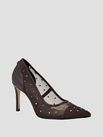 Rhinestone Mesh Pumps