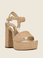 Gabela Straw Ankle-Strap Heels