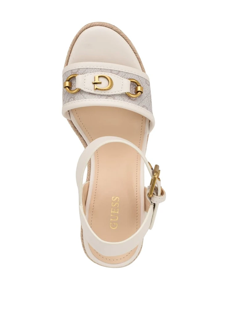 G By Guess Wedge Heel Sandals - Gem