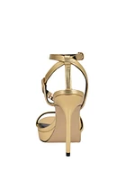 Rhinestone Chain Logo Platform Heels