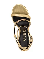 Rhinestone Chain Logo Platform Heels