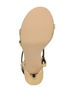 Rhinestone Chain Logo Platform Heels