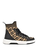 Mannen Logo Knit High-Top Sneakers