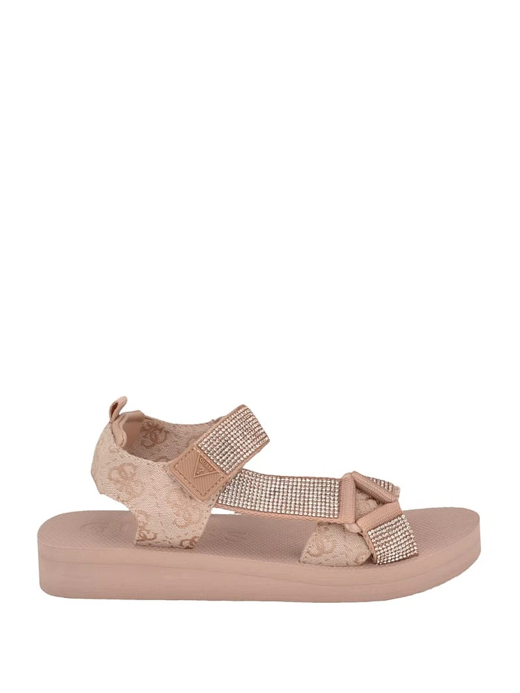 Nylaha Rhinestone Flatform Sandals